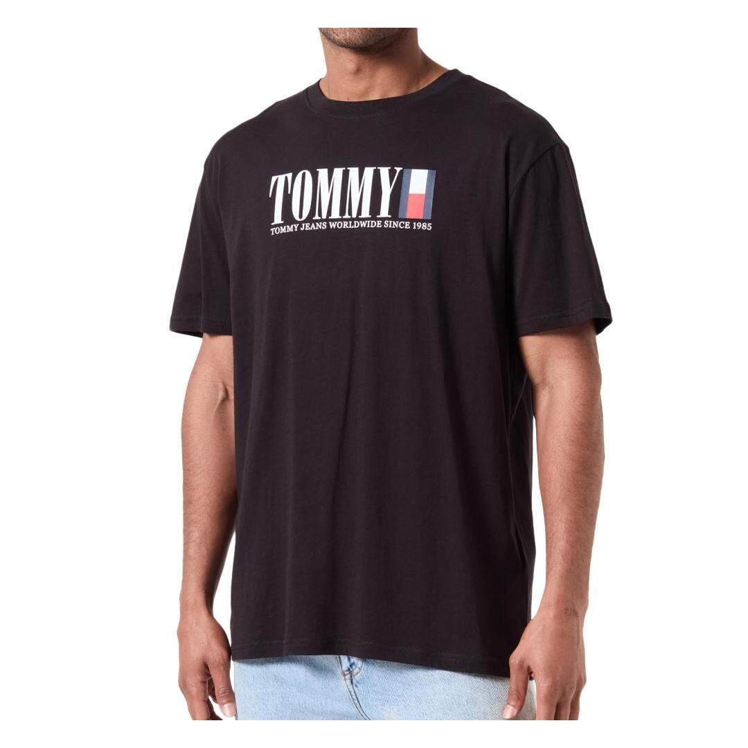 T-shirt Noir Homme Tommy Hilfiger Dna - L-1