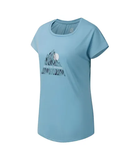 Womens/ladies Serenity Abstract Mountain T-shirt Nordic Blue Dare 2B
