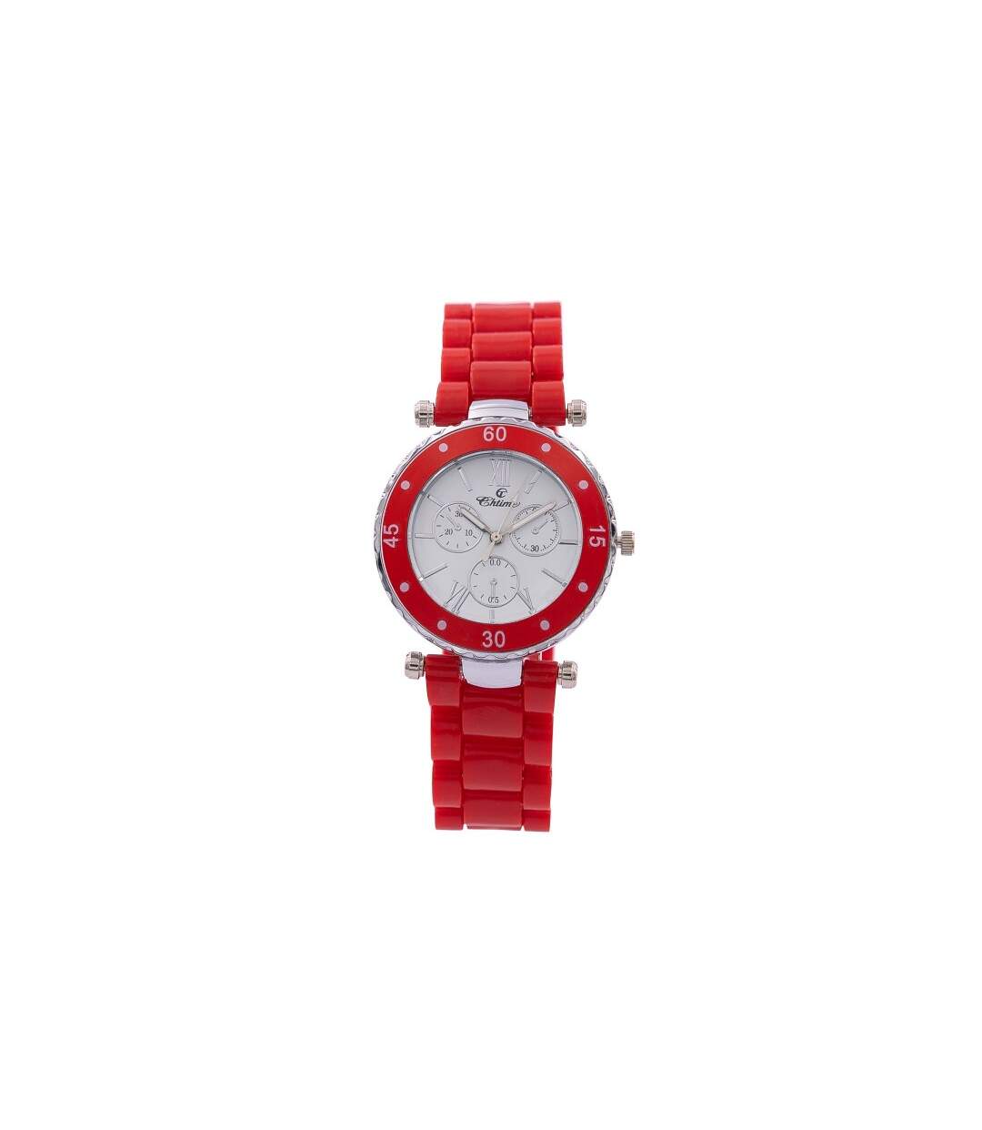 Montre Femme Tendance Plastique Rouge CHTIME-1