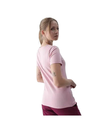 Womens/ladies Cotton Slim T-shirt Pink 4F