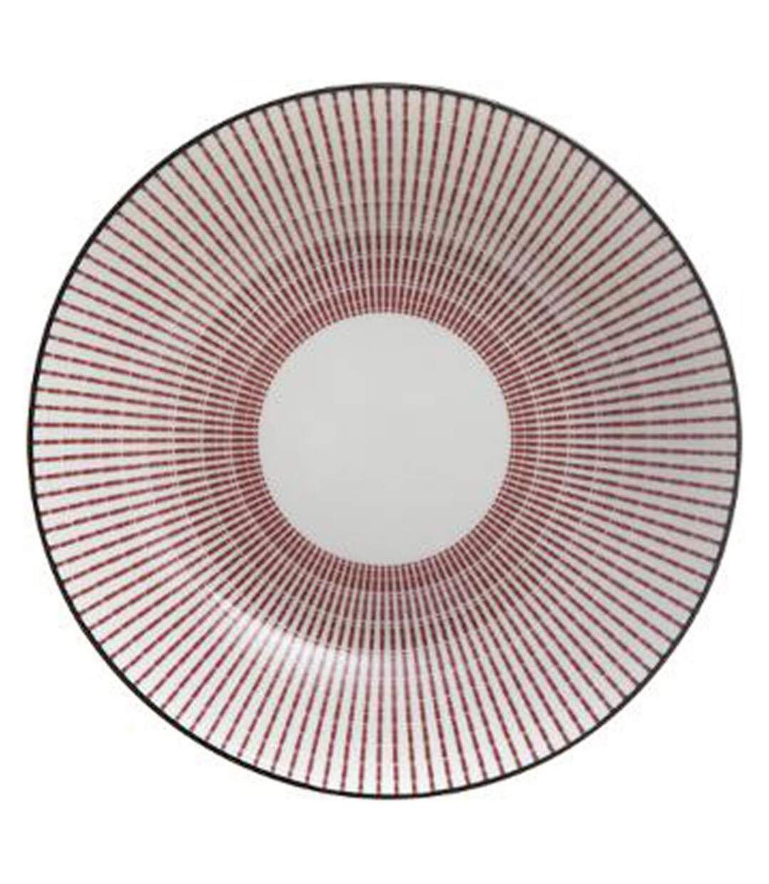 Lot de 6 Assiettes Creuses Porcelaine Lunis 20cm Rouge-1
