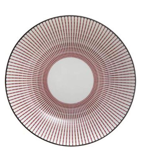 Lot de 6 Assiettes Creuses Porcelaine Lunis 20cm Rouge