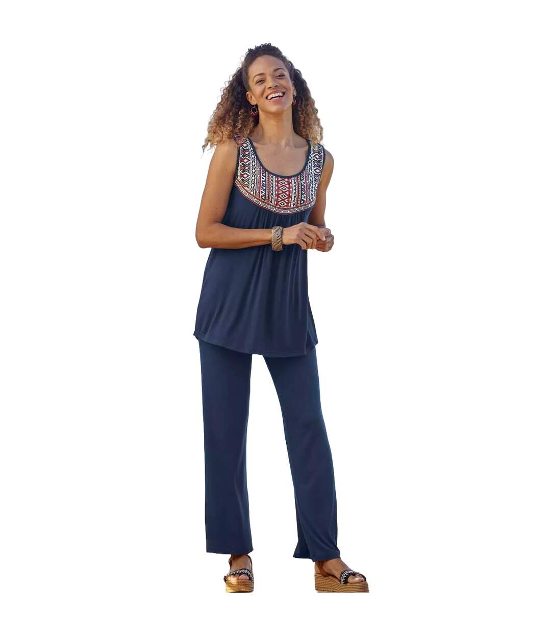 Pantalon femme bleu marine Atlas for Women-3