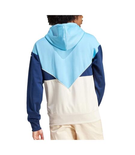 Sweat à Capuche Bleu/Beige Homme Adidas Poly - L