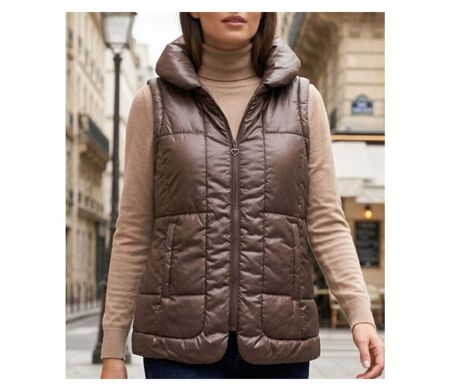 MAYFLOWER STAR1C - Gilet sans manches matelassé chocolat : élégance outdoor et confort