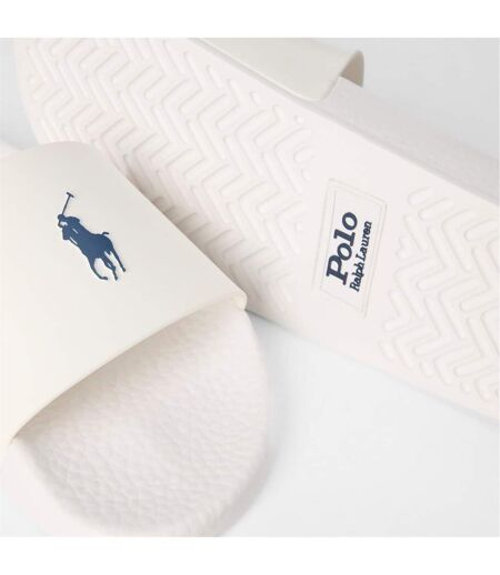 Mens Polo Tpu Slides White Navy Off White Navy Ralph Lauren