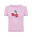 Womens/ladies Cherry Crop T-shirt Pink Daisy Street-1