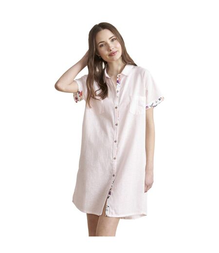 JJBEH0410 Women's Short Sleeve Button Down Nightgown