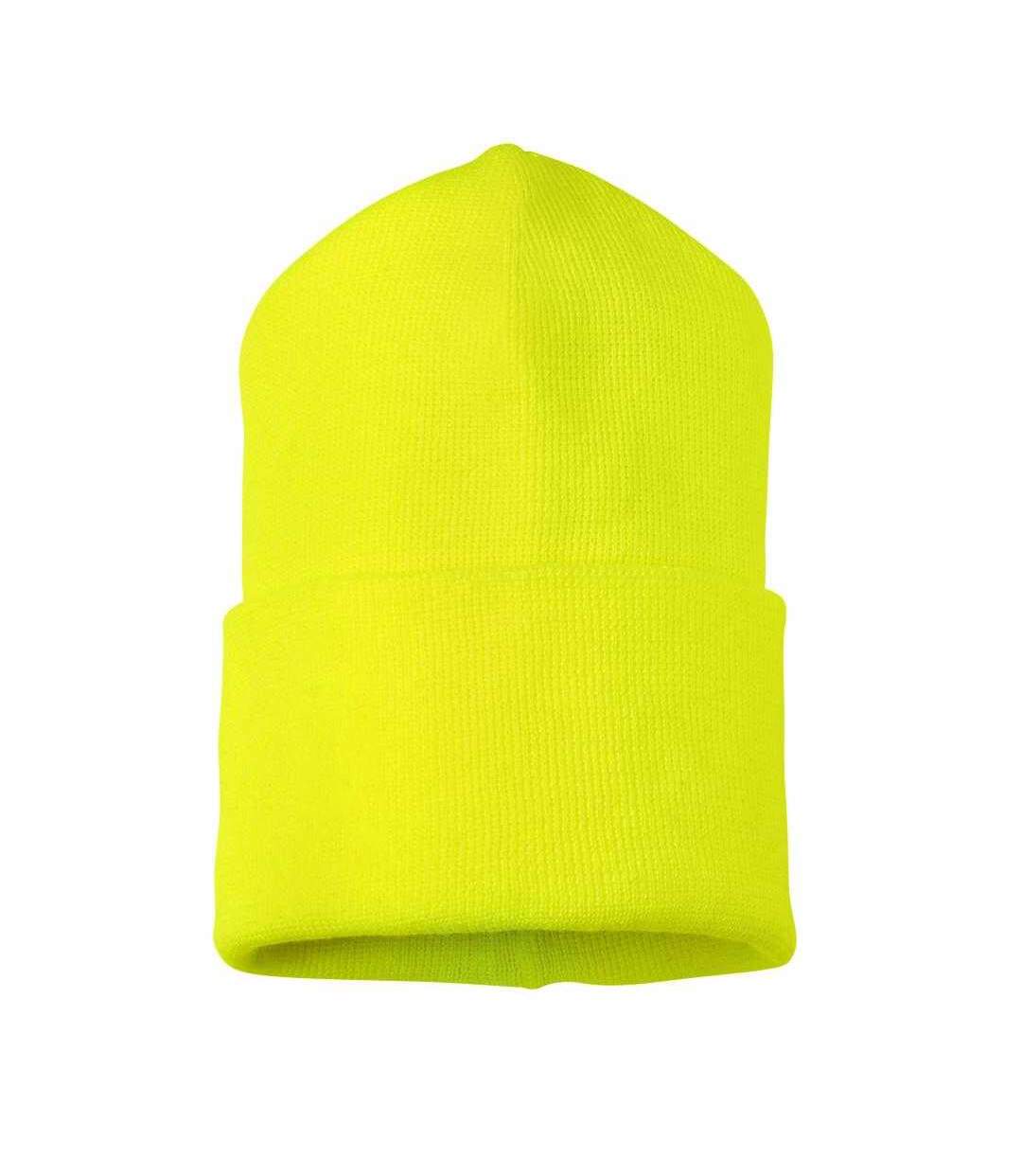 Bonnet Motif/style Côtelé Complete Jaune Fluo Mascot-2