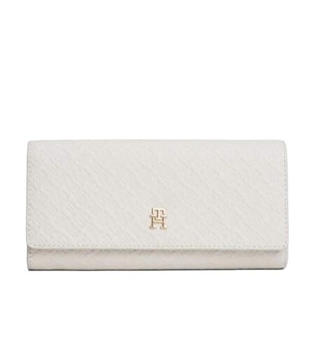 Portefeuille blanc femme tommy hilfiger icon flap