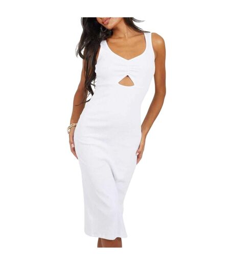 Womens/ladies Bodycon Midi Dress White Brave Soul