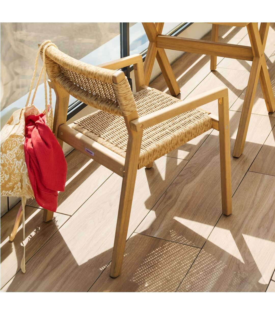 Lot de 2 fauteuils de jardin en bois TEMEIRA - Marron-2