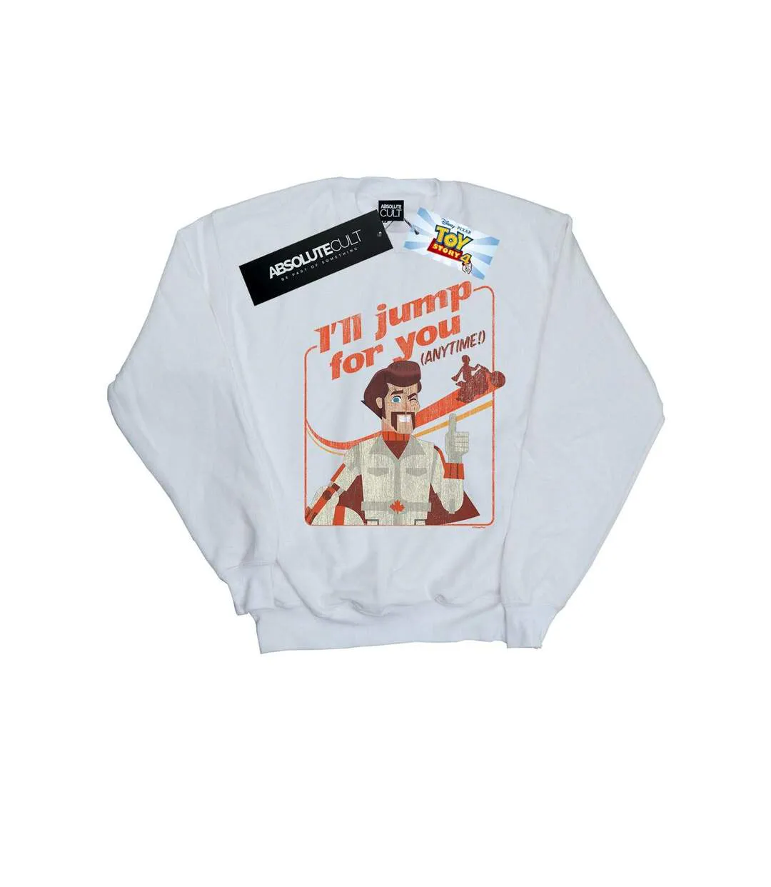 Disney Sweatshirt Womens/Ladies Toy Story 4 Duke I'll Jump For You (Blanc) - UTBI42110-1