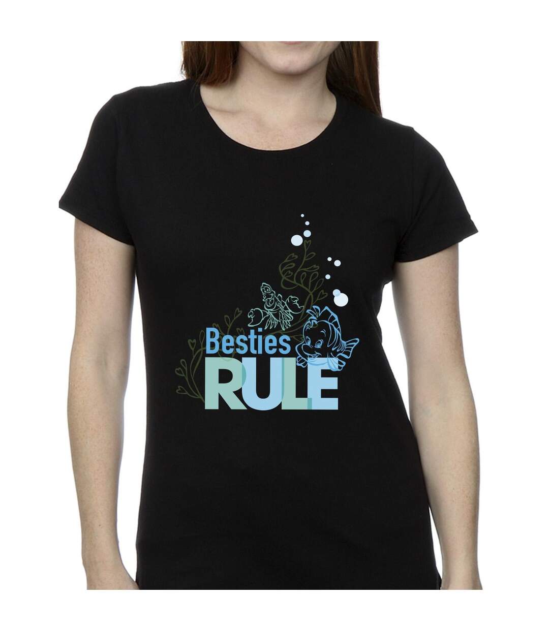 Disney T-shirt en coton Womens/Ladies The Little Mermaid Besties (Noir) - UTBI26400-3
