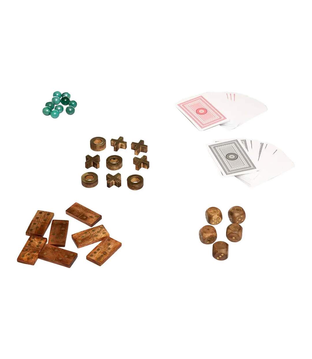 Plateau Multi-Jeux en Bois Déco Ines 23cm Marron-5