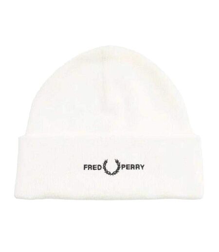 Bonnet Motif/style Logo Brodé Blanc Neige Fred Perry
