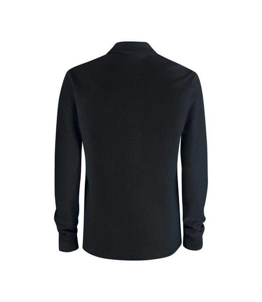 Polo Manches Longues Basic Adulte Noir Clique-2