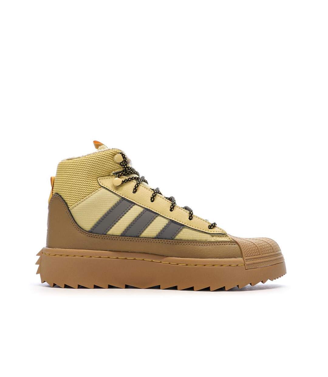Baskets camel/jaune femme adidas superstar winter-2