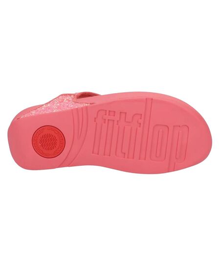 Womens/ladies lulu glitter flip flops rosy coral FitFlop