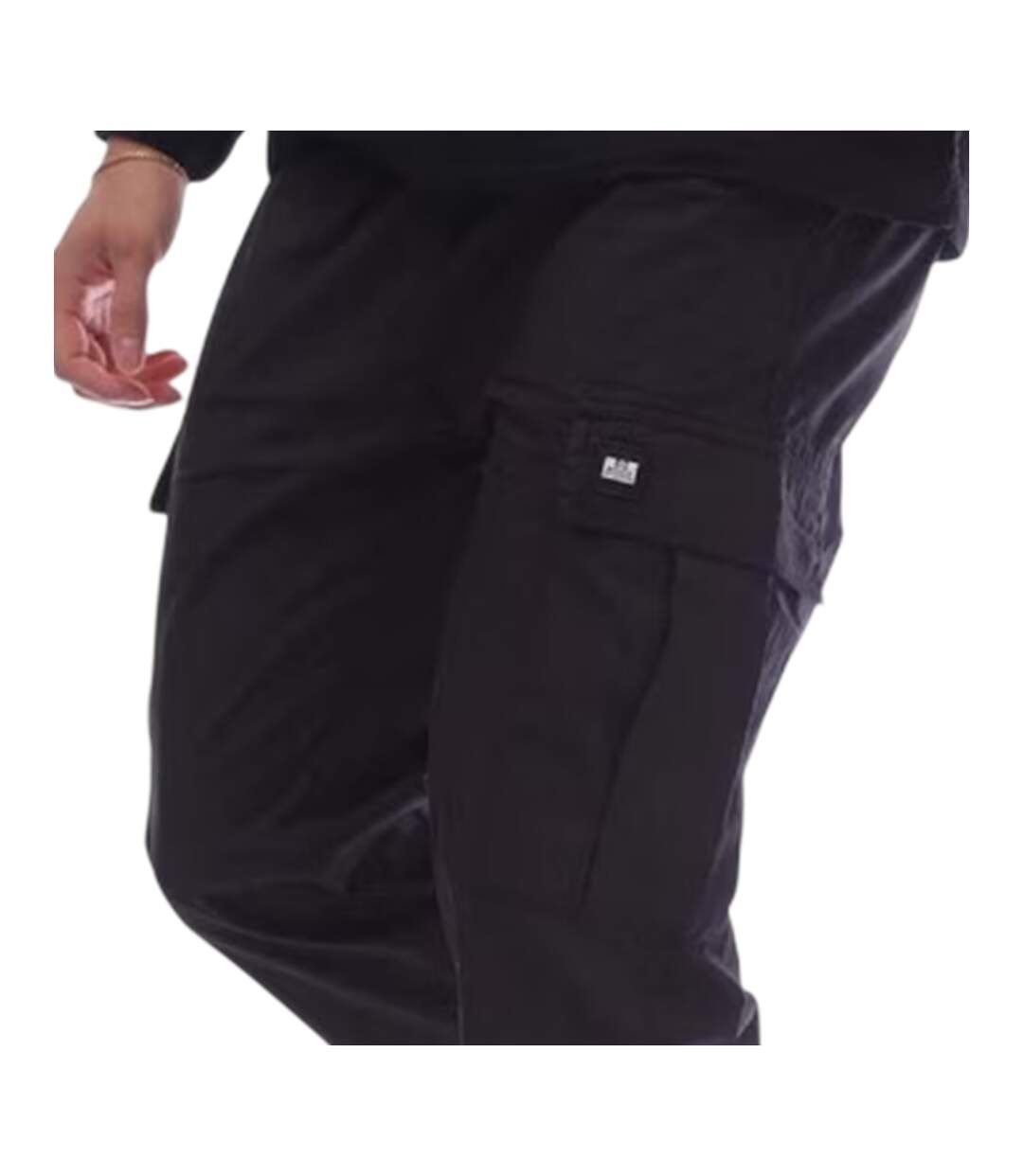 Mens Ontario Slim Cargo Trousers Black Weekend Offender-3