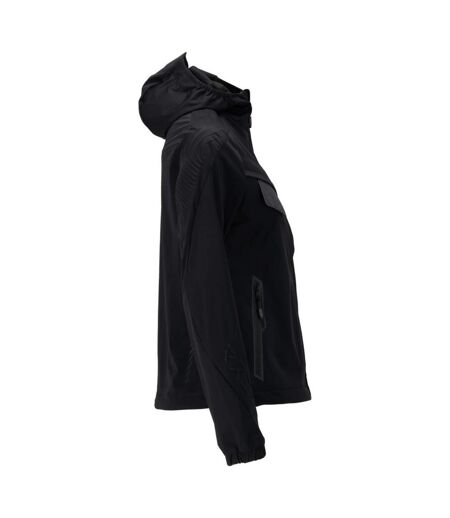 Womens/ladies Customised Stretch Hooded Jacket Black Mascot