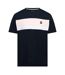 Mens Crossword Chest Stripe Regular T-shirt Navy Pale Blush White Weekend Offender-1