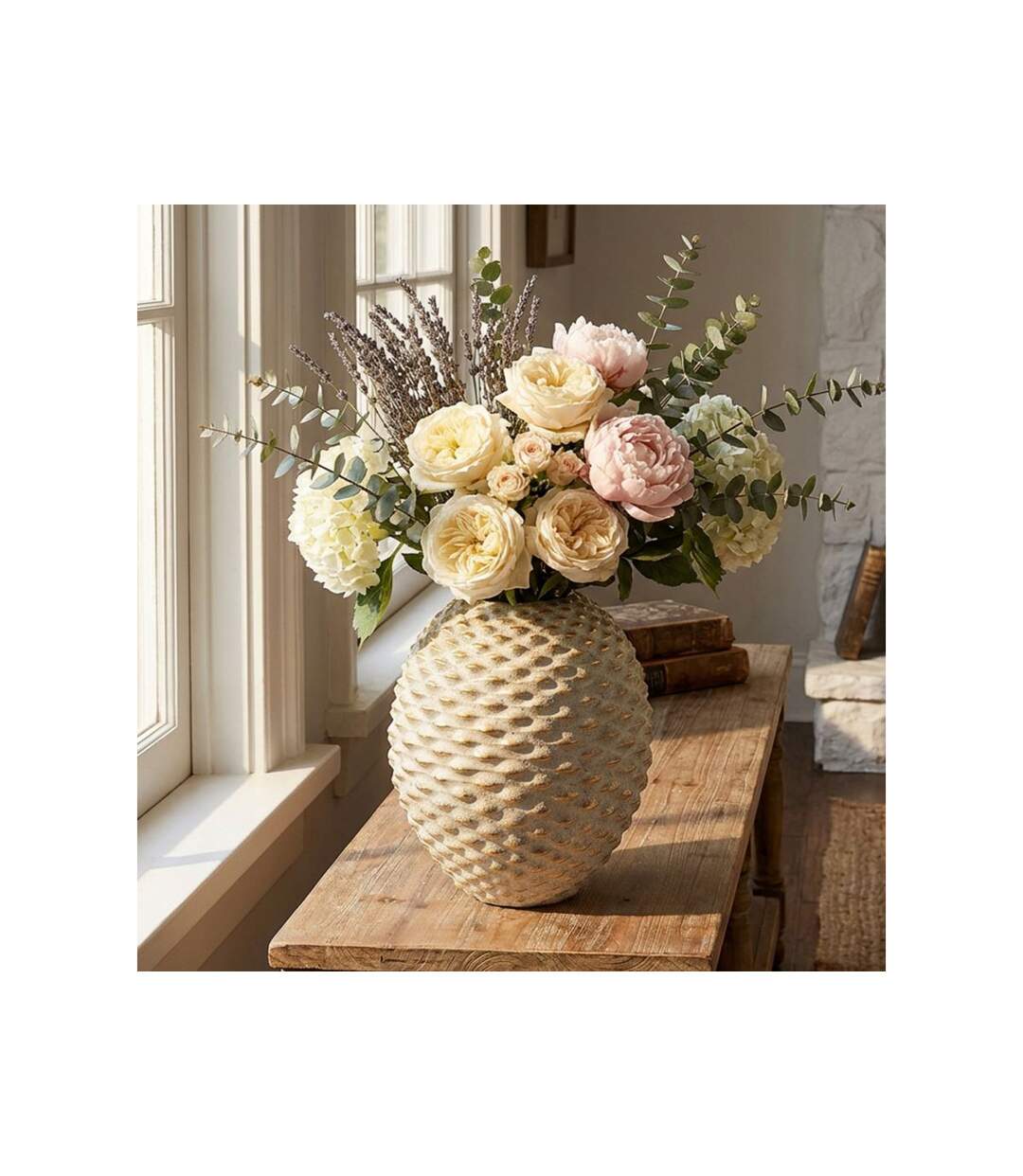 Vase Design en Céramique Pepipas 28cm Gris & Or-3