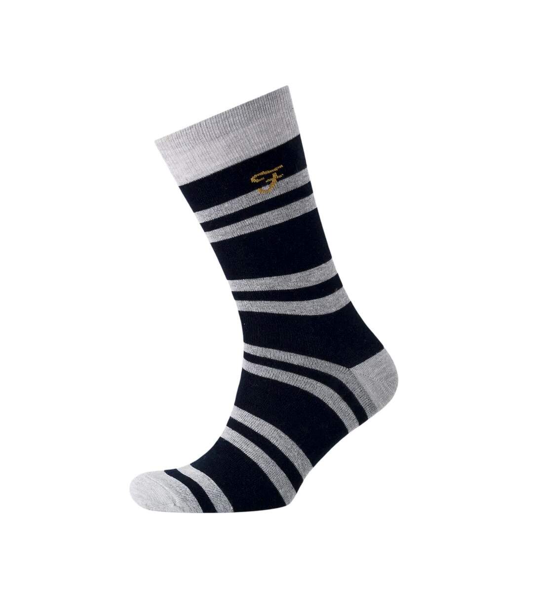 Pack of 3  Mens falton striped socks  black/white Farah-2