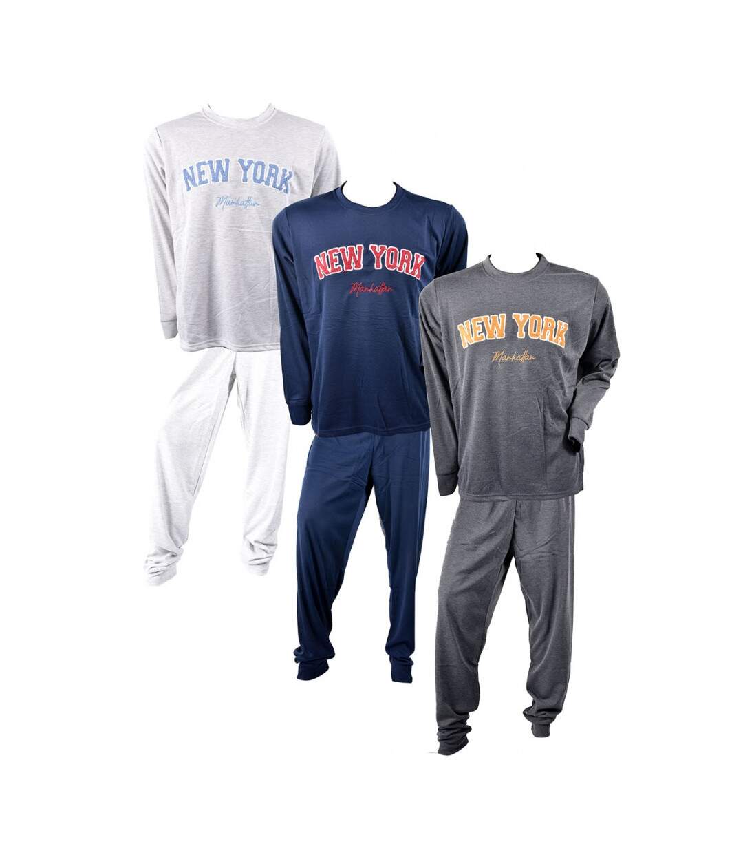 Pyjama Homme Long SWEET SECRET Q2754 NEW YORK GRIS-5