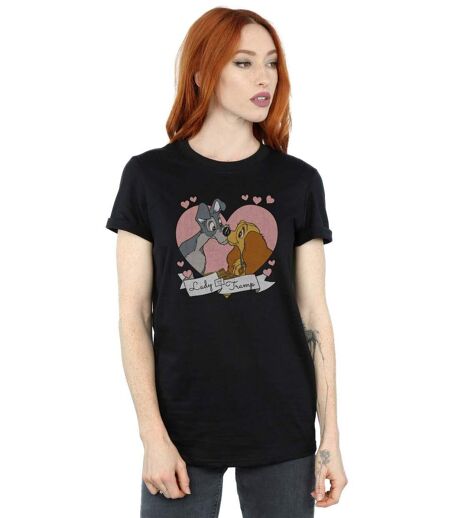 Disney - T-shirt LADY AND THE TRAMP LOVE - Femme (Noir) - UTBI16811