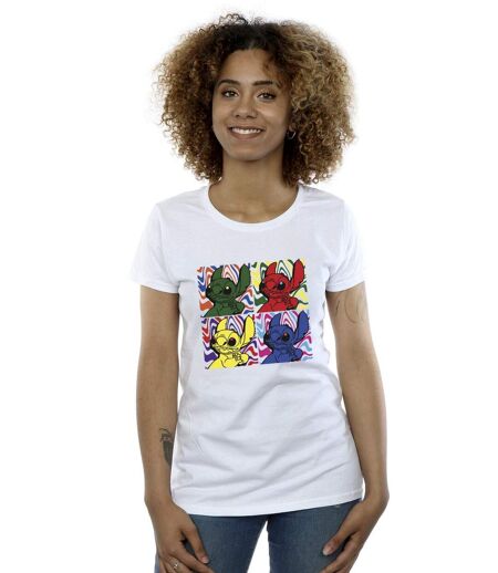 Disney T-Shirt coton Pop Art Lilo & Stitch Femme/Femme (Blanc) - UTBI25878
