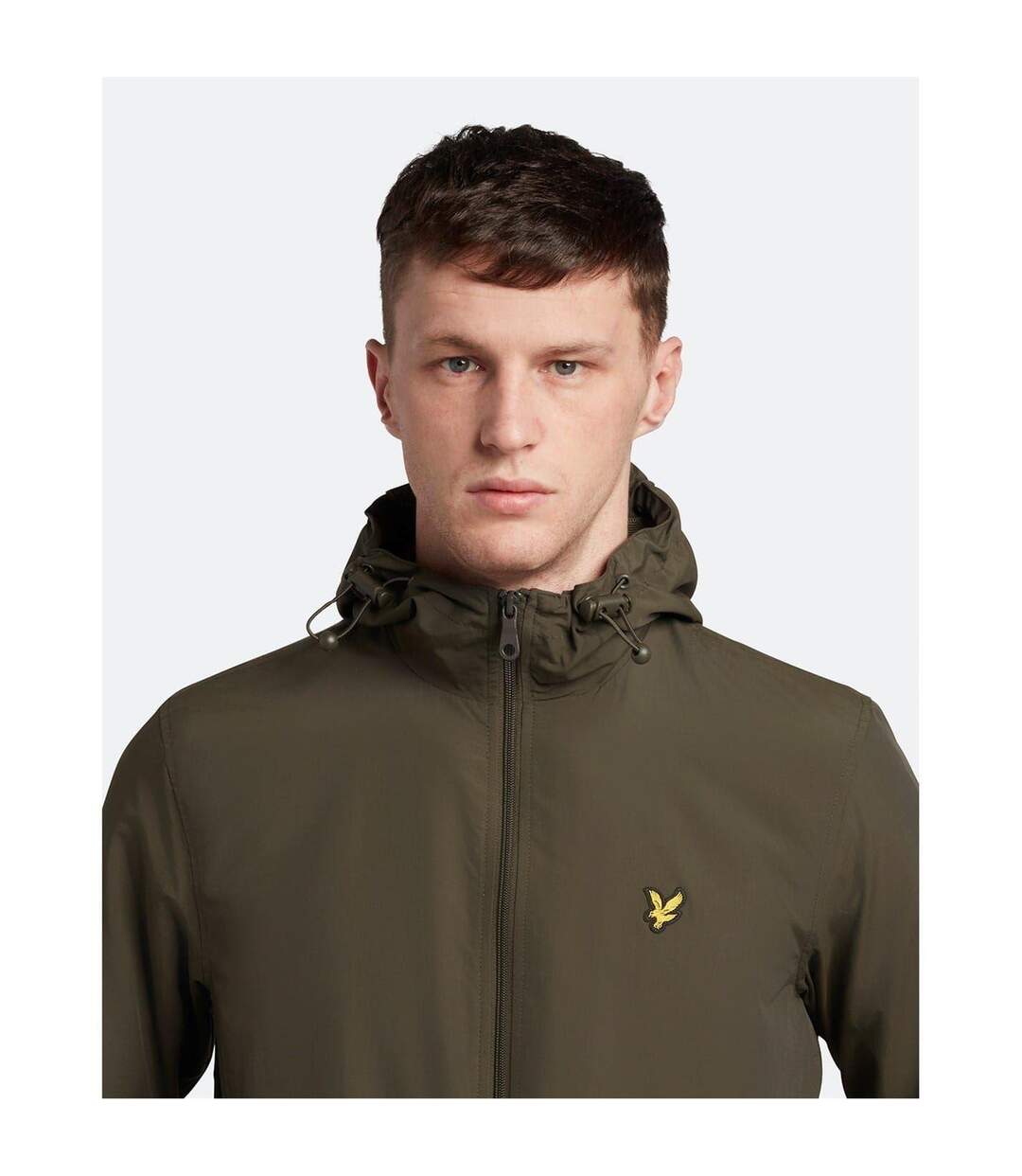 Veste Hydrofuge À Capuche Ajustable Homme Kaki Lyle & Scott-2