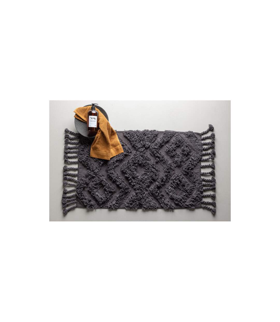 Tapis de Salle de Bain Hilma 50x80cm Gris Foncé-4