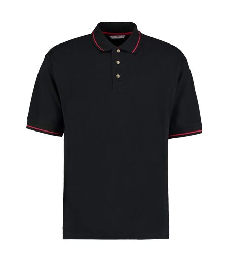 Polo À Manches Courtes  St. Mellion Pour Homme Noir Rouge Vif Kustom Kit