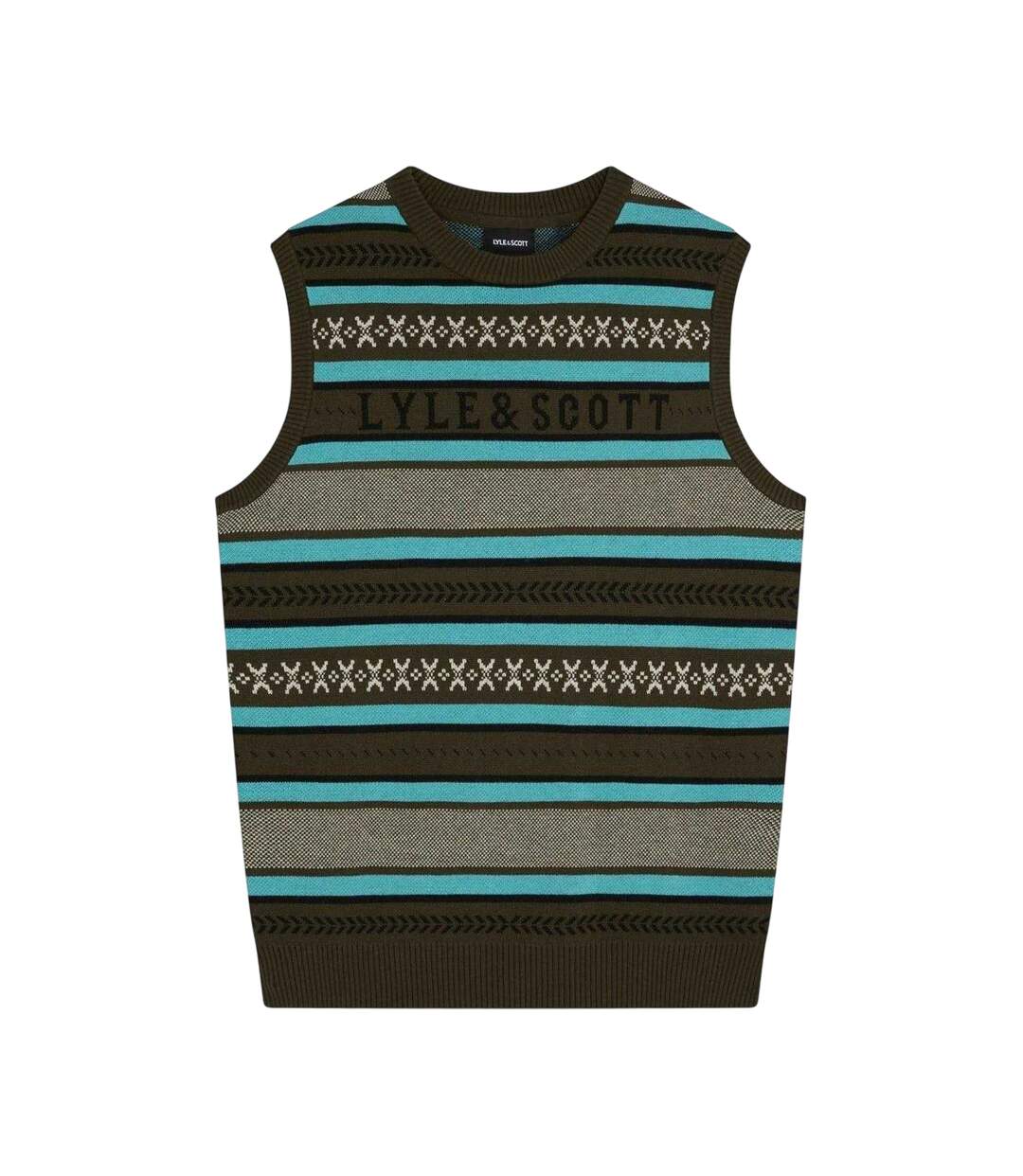 Pull Tricoté Sans Manches Homme Kaki Lyle & Scott-2