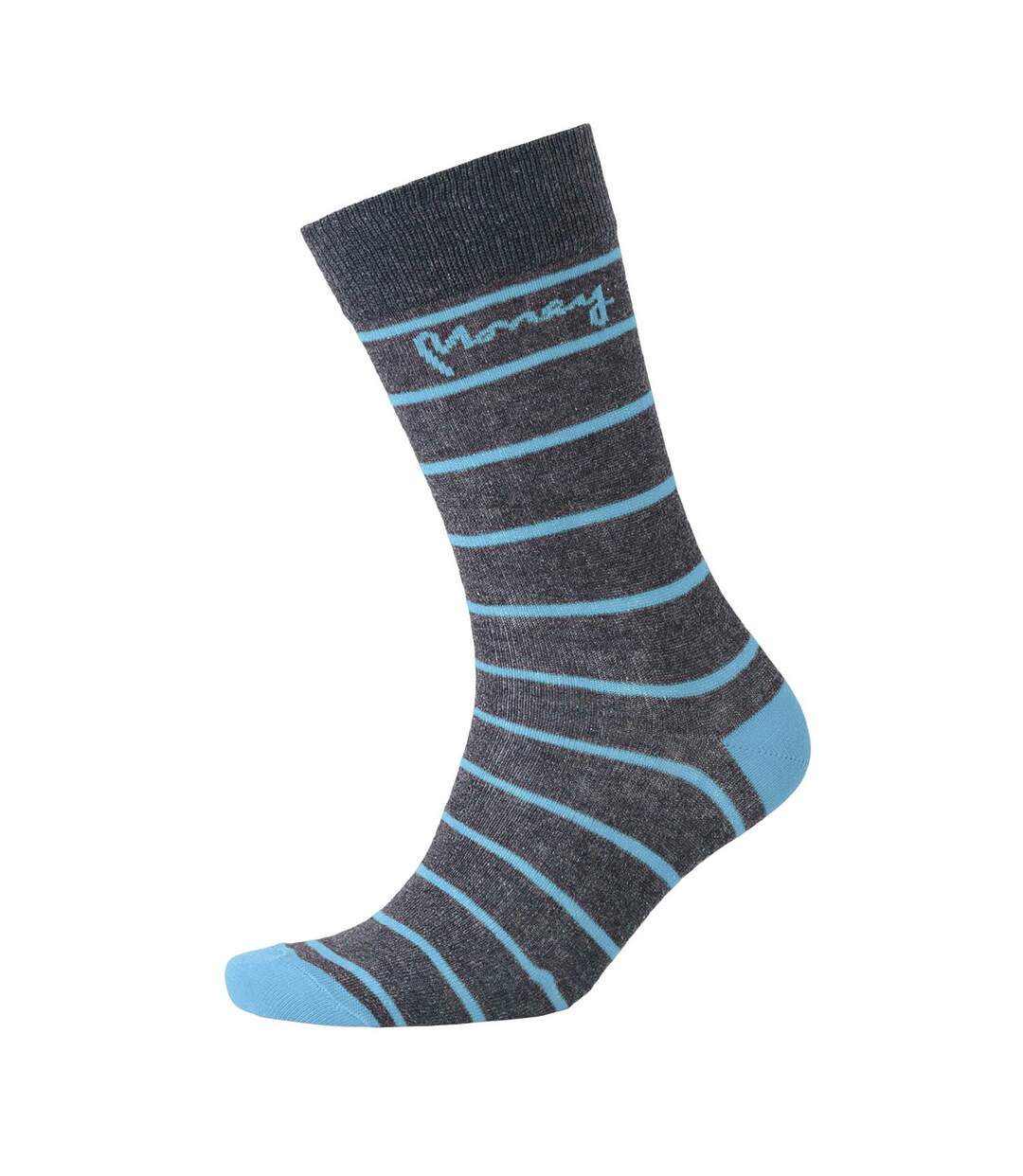 Pack of 3  Mens striped socks  charcoal marl Money-3