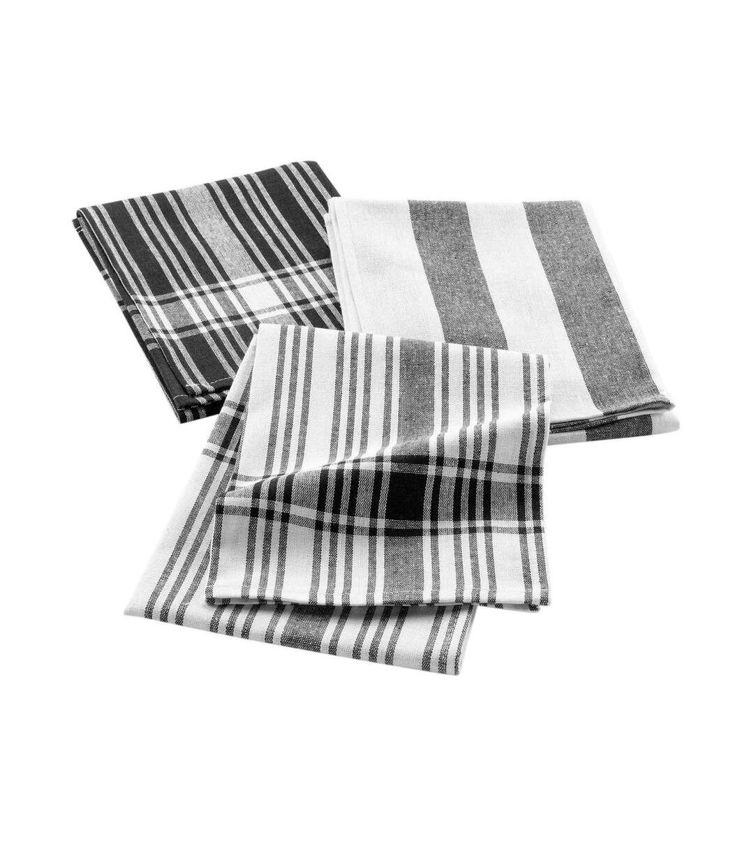 Lot de 3 Torchons Bayado 50x70cm Noir-1