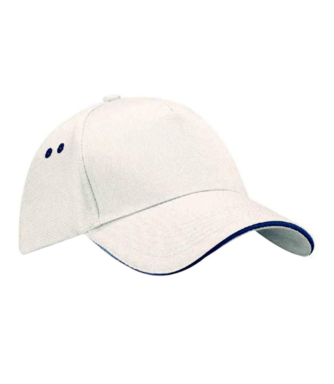 Casquette 100% coton adulte unisexe blanc/bleu marine Beechfield