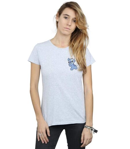 Disney - T-shirt LILO AND STITCH STITCH BACKSIDE BREAST PRINT - Femme (Gris chiné) - UTBI15586
