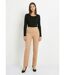 Pantalon droit uni taille semi élastiquée-4