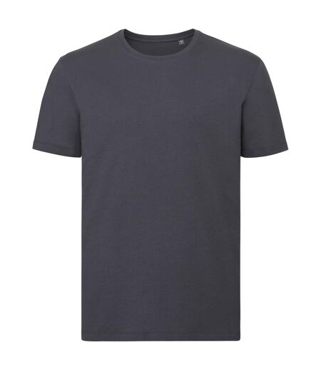 Mens natural t-shirt convoy gray Russell