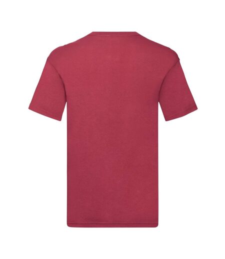 Fruit of the Loom Mens Original Plain V Neck T-Shirt (Brick Red)