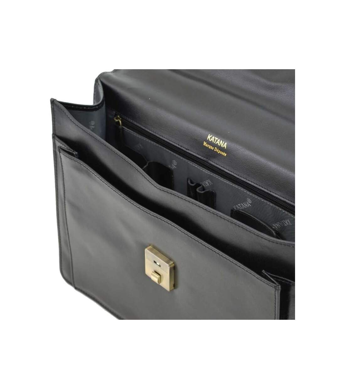 Katana - Cartable 1 soufflet en cuir - noir - 2800-5