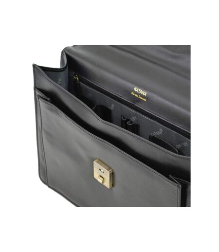 Katana - Cartable 1 soufflet en cuir - noir - 2800