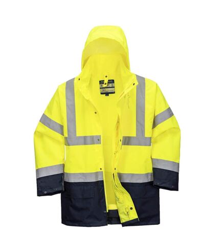 Portwest Mens Essential 5 in 1 Hi-Vis Jacket (Yellow/Navy) - UTPW475