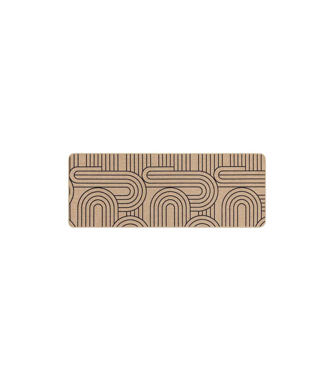 Tapis Déco Imprimé Modul 45x120cm Naturel & Noir-1