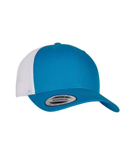 Casquette trucker retro adulte turquoise vif / blanc Flexfit