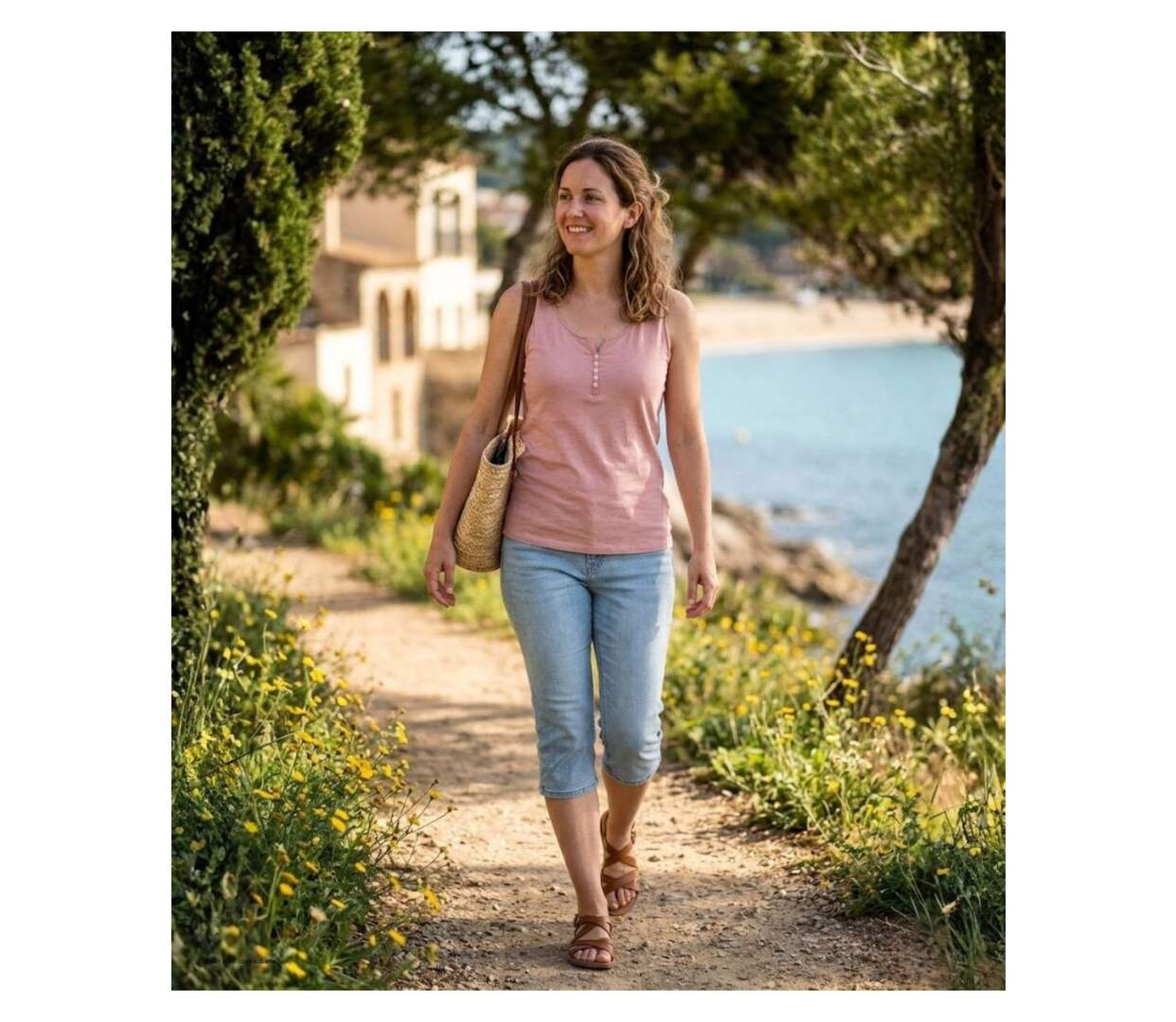 MAYFLOWER M2101A — Débardeur rose femme coton flammé : la douceur d'un style estival raffiné-5