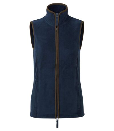 Premier Womens/Ladies Artisan Fleece Vest (Navy/Brown)