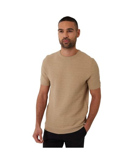 T-shirt Motif/style Texturé Homme Beige Threadbare